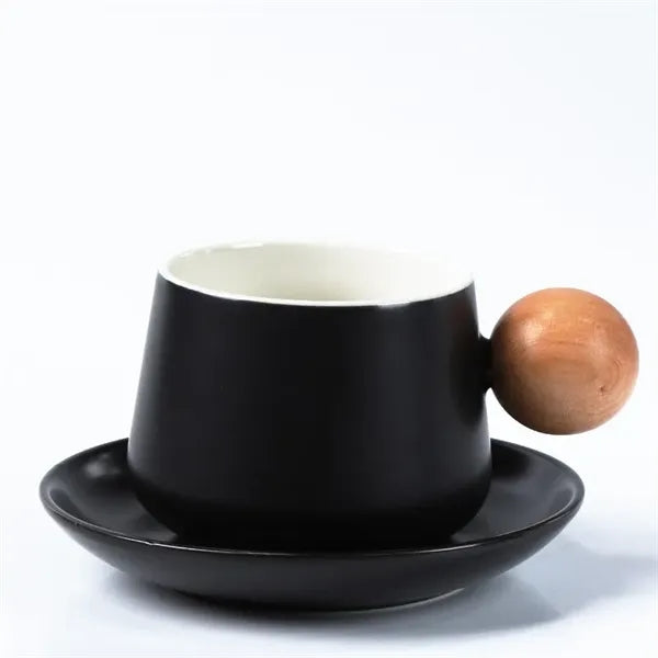 11oz Classic White Ceramic Mug with Matching Saucer