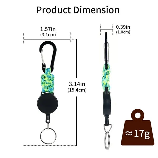 Braided Retractable Keychain