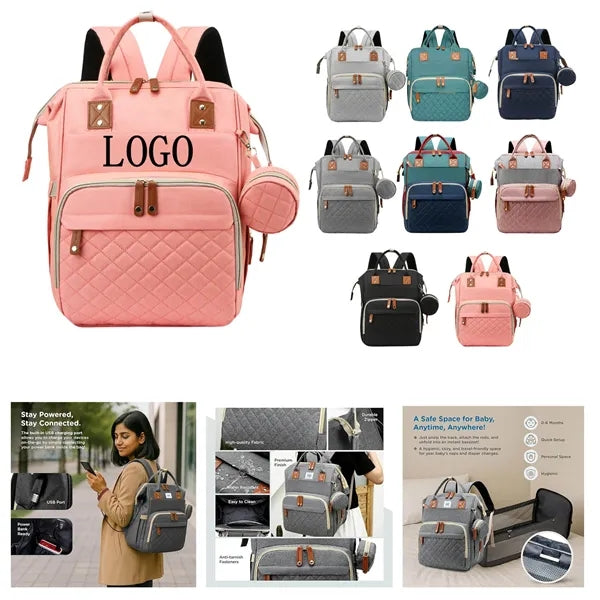 Portable Baby Folding Bed Diaper Bag
