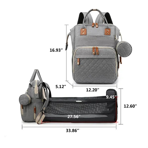 Portable Baby Folding Bed Diaper Bag