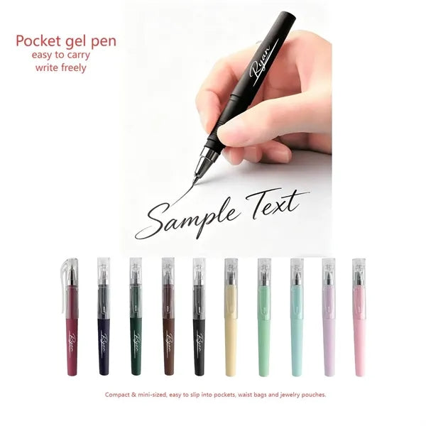 Mini Pocket Gel Pen, Custom Logo PET Portable Retractable Ge
