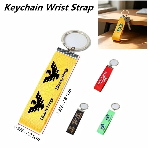 Logo Polyester Woven Keychain Strap Ribbon
