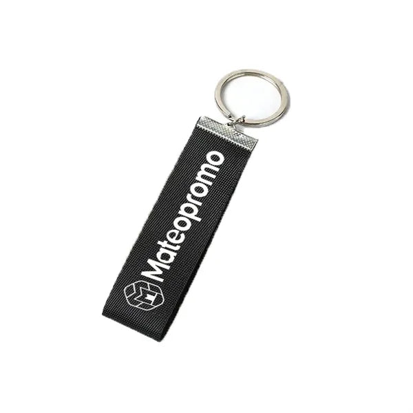 Logo Polyester Woven Keychain Strap Ribbon