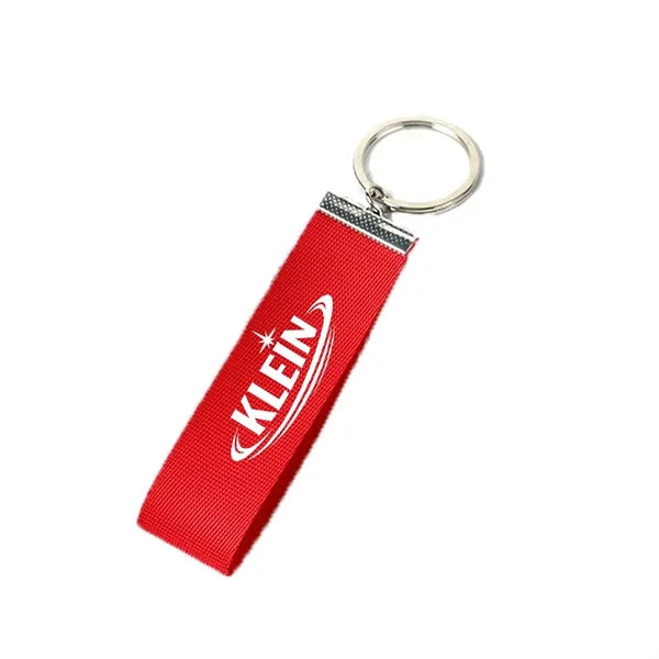 Logo Polyester Woven Keychain Strap Ribbon