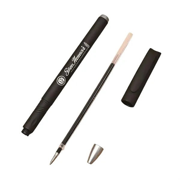 Logo Carbon Black Plastic Pen (5.6")