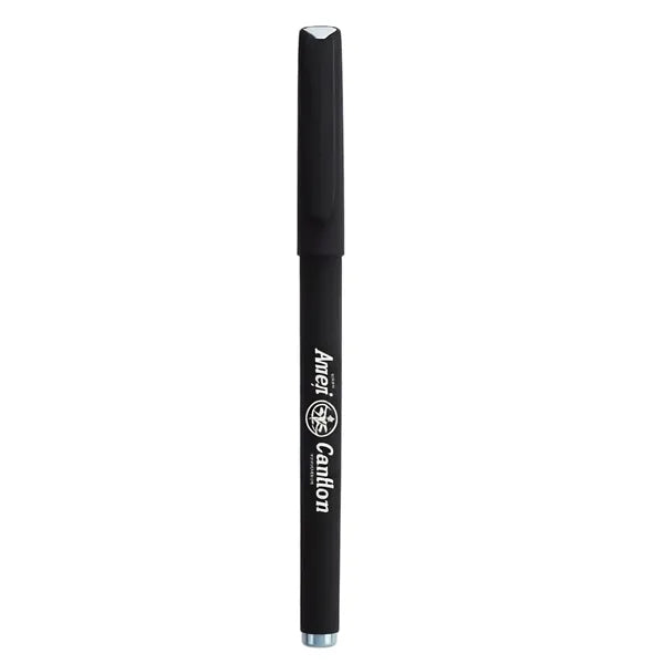 Logo Carbon Black Plastic Pen (5.6")