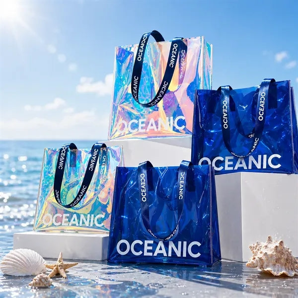 Clear PVC Tote Shopping Gift Bag with Logo
