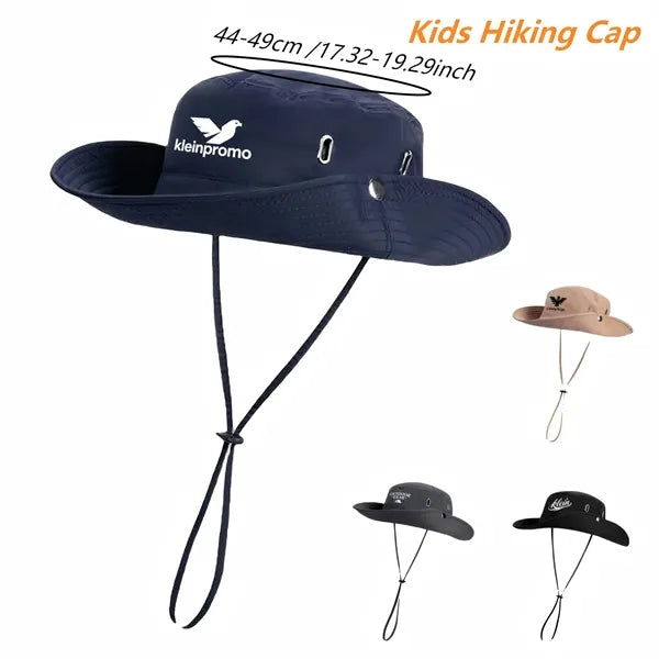 Logo Kids Outdoor Bucket Hat Adjustable Sun Cap