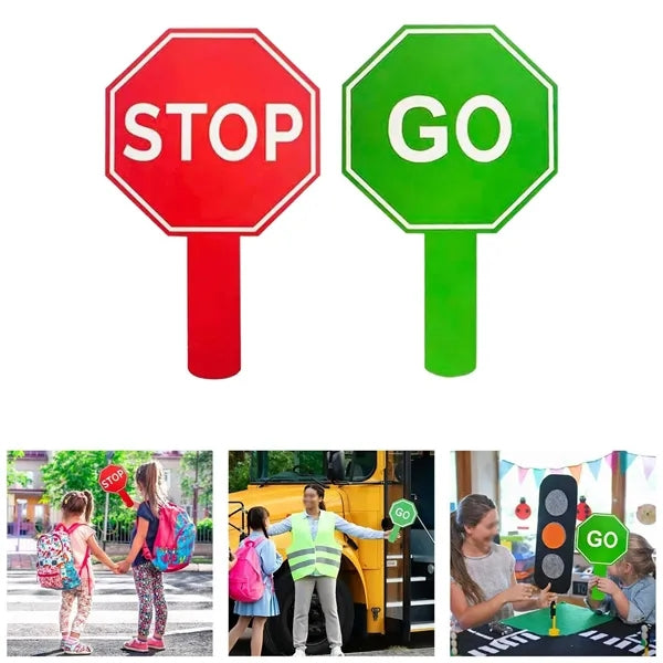 Two-Sided Traffic Control Sign with Grip