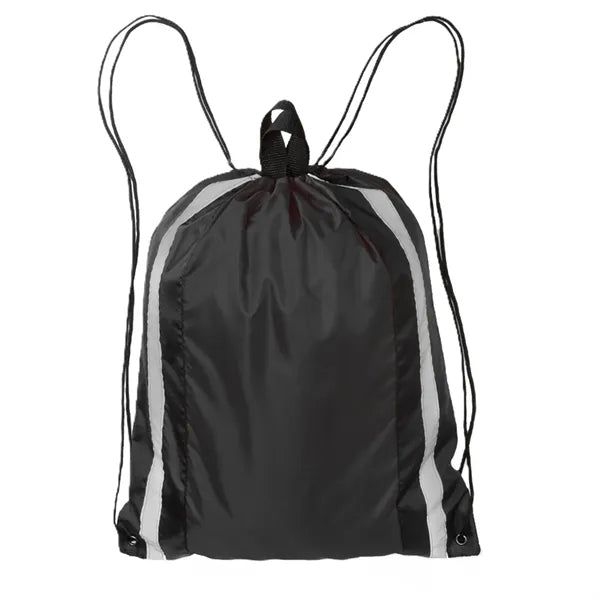 Polyester Reflector Strips Drawstring Backpack