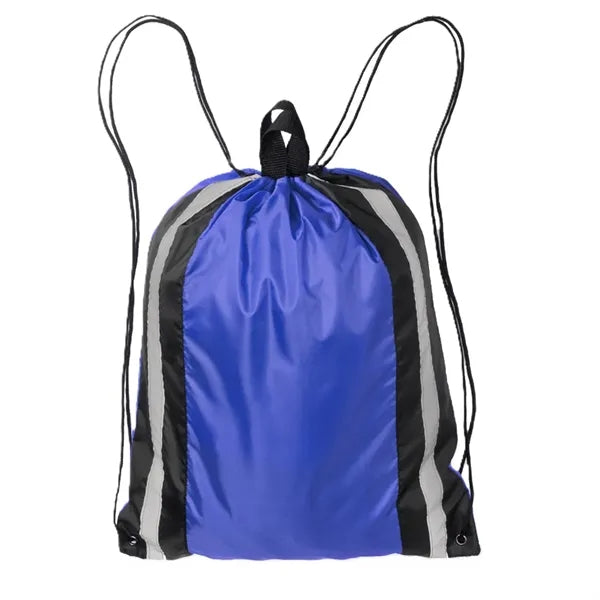 Polyester Reflector Strips Drawstring Backpack