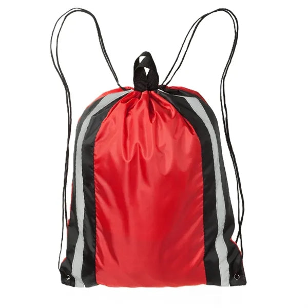 Polyester Reflector Strips Drawstring Backpack