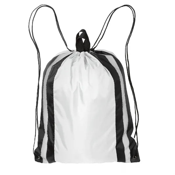 Polyester Reflector Strips Drawstring Backpack