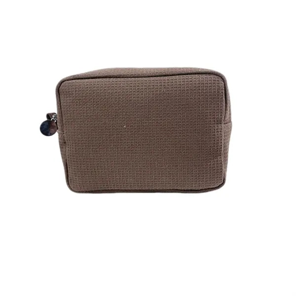 Portable Travel Waffle Texture Large Capacity Cosmetic Pouch