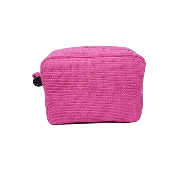 Portable Travel Waffle Texture Large Capacity Cosmetic Pouch