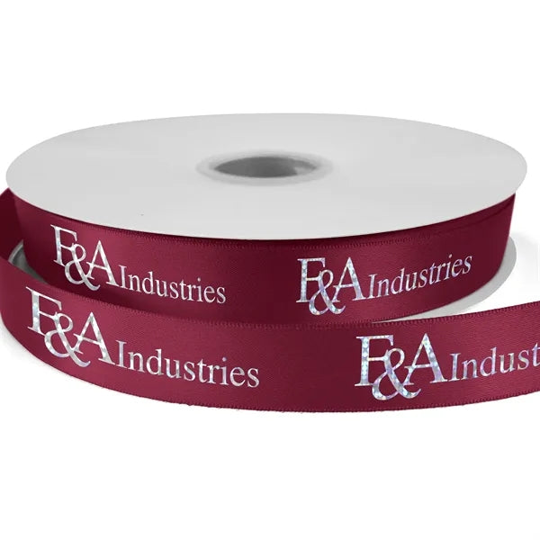 7/8" Bridal Satin Ribbon - 25yd Roll - Foil Print