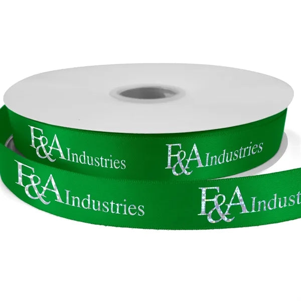7/8" Bridal Satin Ribbon - 25yd Roll - Foil Print