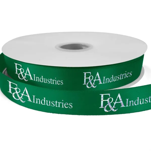7/8" Bridal Satin Ribbon - 25yd Roll - Foil Print