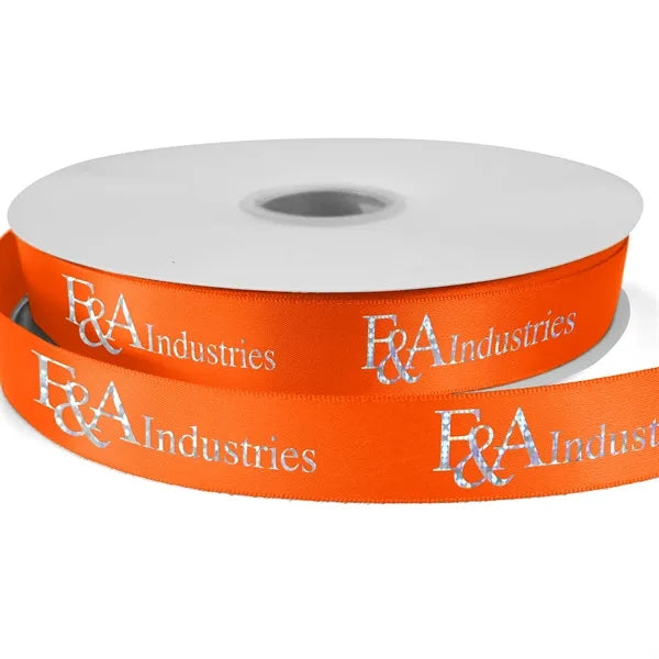 7/8" Bridal Satin Ribbon - 25yd Roll - Foil Print