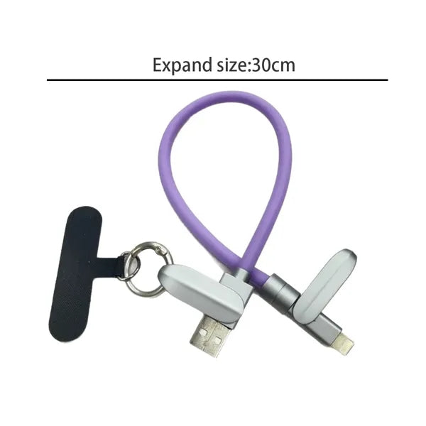 2-in-1 Silicone Wristband Fast Charging Cable