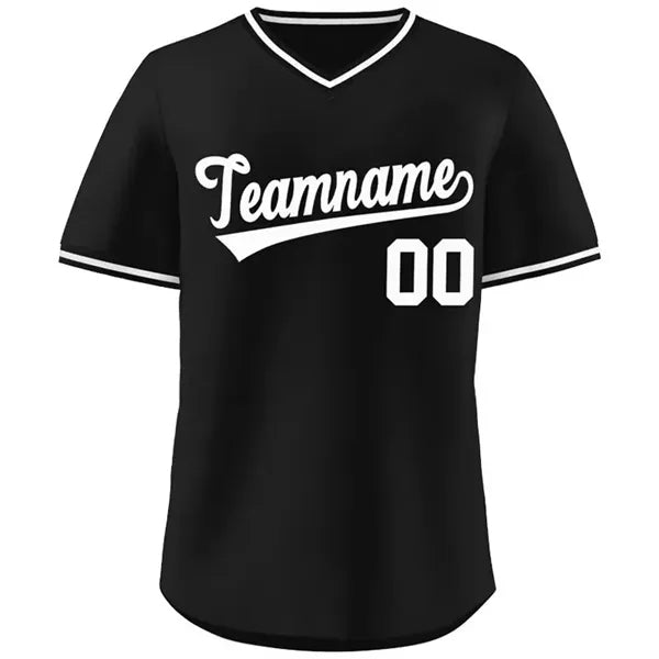 V-Neck Baseball Jersey with Team Print