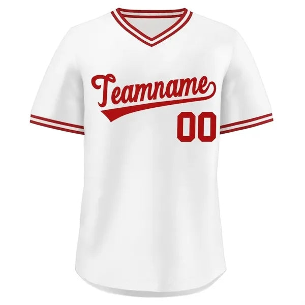 V-Neck Baseball Jersey with Team Print