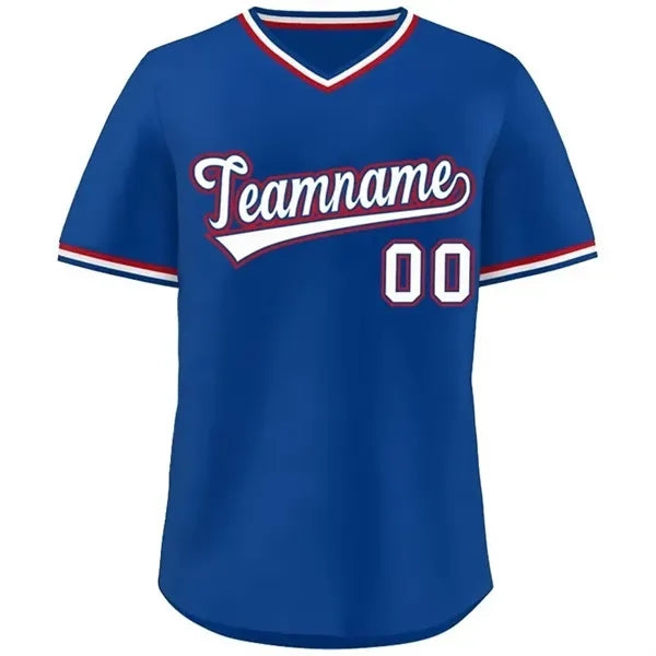 V-Neck Baseball Jersey with Team Print