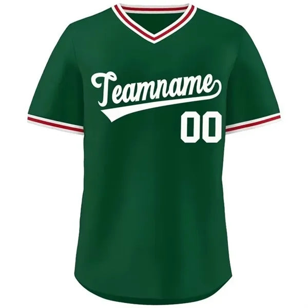 V-Neck Baseball Jersey with Team Print