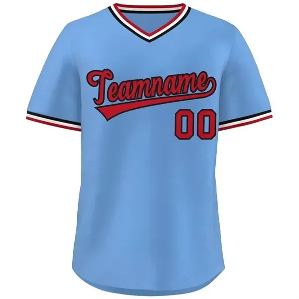V-Neck Baseball Jersey with Team Print