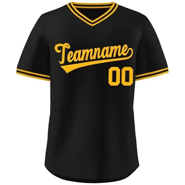 V-Neck Baseball Jersey with Team Print