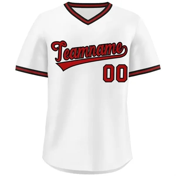 V-Neck Baseball Jersey with Team Print