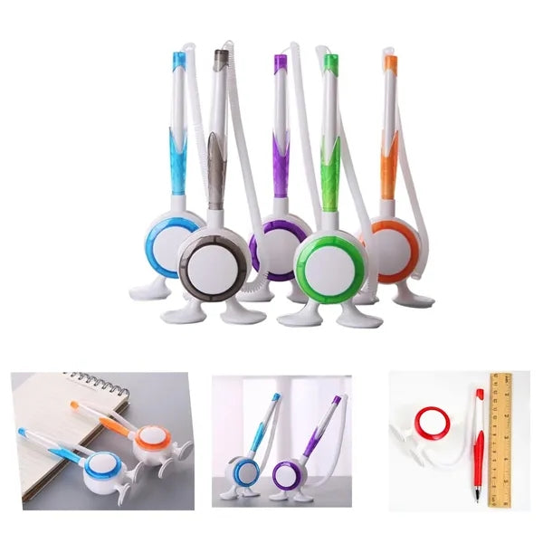 Stationary Desk Pen with Retractable Tether