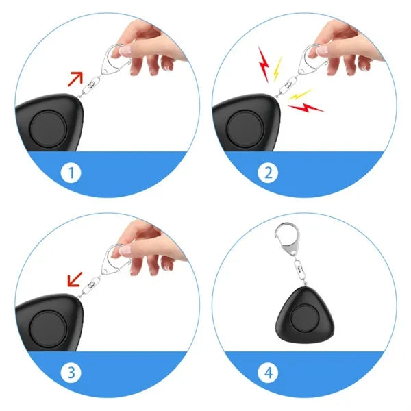 Personal Safety Alarm Keychain with Triangle Emergency Siren