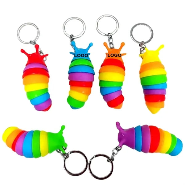 Caterpillar Squeeze Fidget Keychain