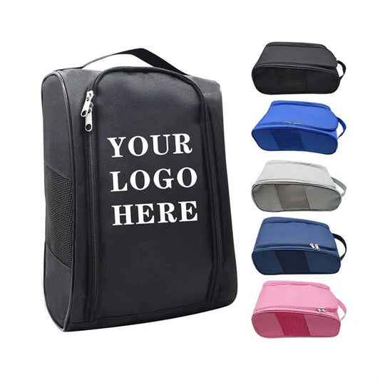Eco-Friendly PVC & Nylon Golf Shoe Storage Bag With Breathab
