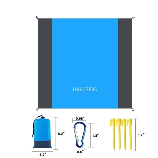 Waterproof Beach Blanket with Stakes & Carabiner