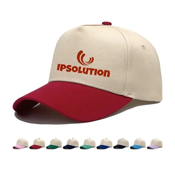 Unisex 5 Panel Mid Trucker Baseball Cap W/Hard Top