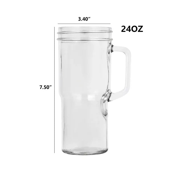 Large Capacity Bamboo Lid Mason Glass Straw Cup