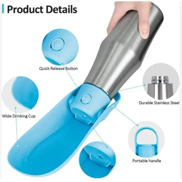 27oz Portable Stainless Steel Dog Water Bottle