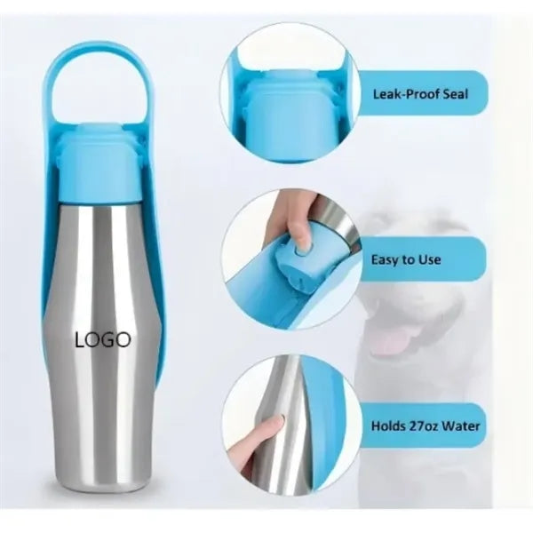 27oz Portable Stainless Steel Dog Water Bottle
