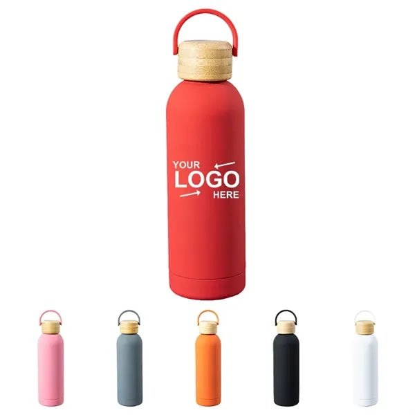 17Oz Insulated Water Bottle With Bamboo Lid