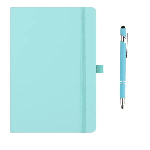 Soft Touch A5 Strap-bound Notebook with Pen