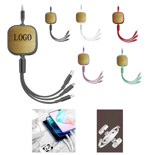 Eco Wheat Straw Three In One Fast Charging Cable