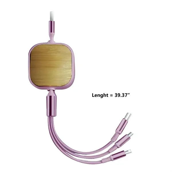 Eco Wheat Straw Three In One Fast Charging Cable