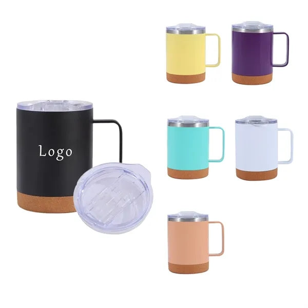 12oz Cork Base Handle Tumbler -Business Insulated