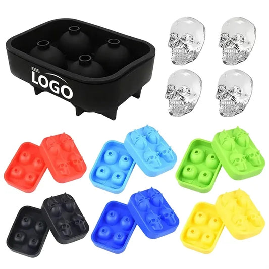 Logo Spooky Multi-color Silicone Skull Ice Cube Tray