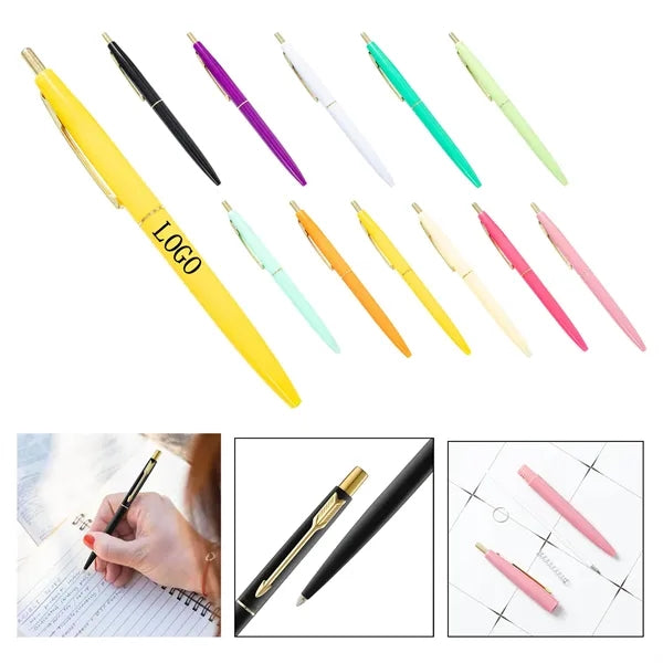 Multicolor Plastic Press Ballpoint Pen Office Stationery