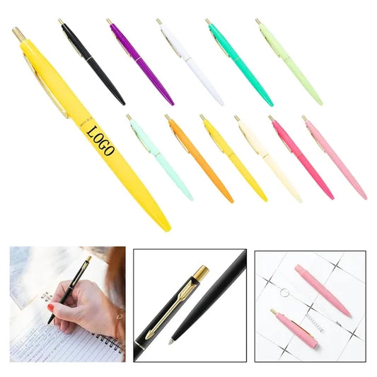 Multicolor Plastic Press Ballpoint Pen Office Stationery
