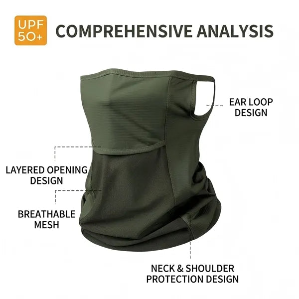 Durable Silk Fabric Cooling UV Protection Neck &Face Gaiter