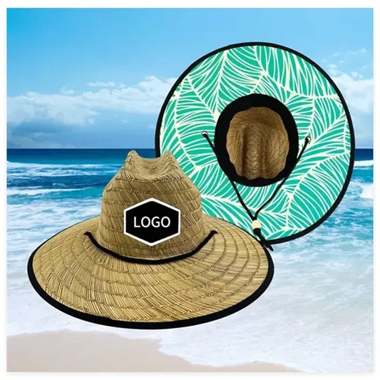 Lifeguard Straw Hat Wide Brim Beach Sun Protection